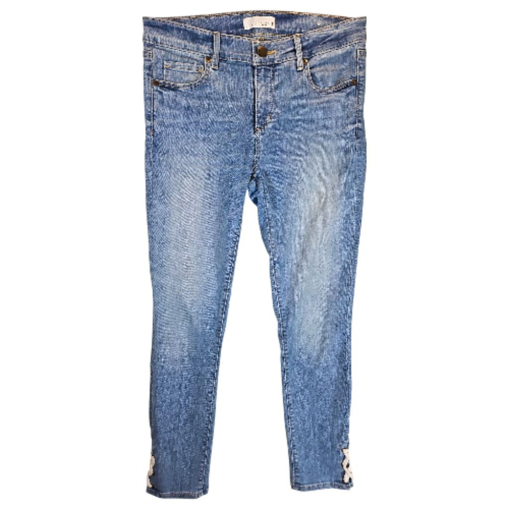 Ann Taylor LOFT Capri Jeans w/ Nautical Rope Laced Hems Size 4 - Picture 3 of 9